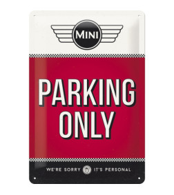 TARGA SMALTATA "MINI PARKING ONLY" 20x30