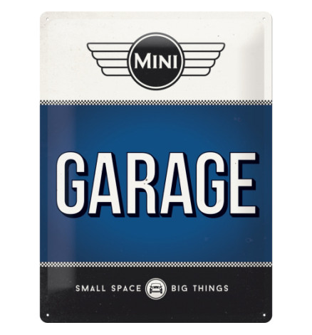 TARGA SMALTATA "MINI GARAGE" 30x40