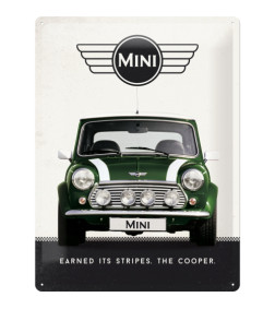 TARGA SMALTATA "MINI COOPER BRG" 30x40