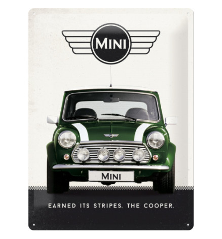 TARGA SMALTATA "MINI COOPER BRG" 30x40