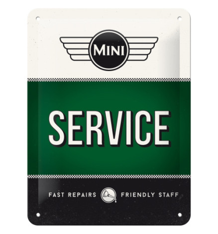 TARGA SMALTATA "MINI SERVICE" 15x20