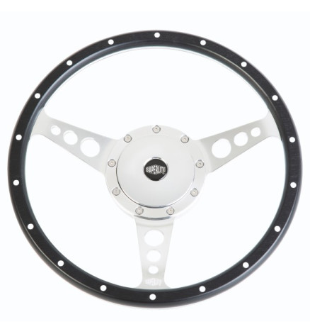 VOLANTE DELUXE LEGNO NERO 13" C/MOZZO