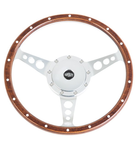 VOLANTE DELUXE LEGNO 13" C/MOZZO